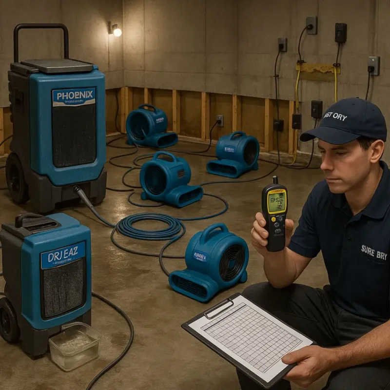 Structural Drying and Dehumidification process in Chester County, TN